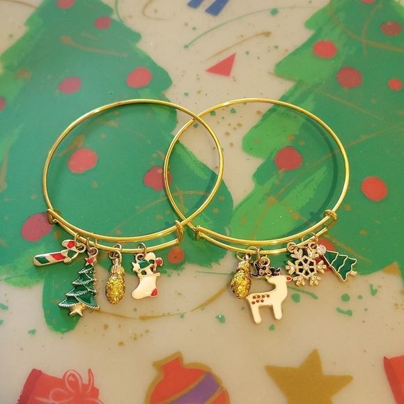 Artisan Ornaments Abound Holiday Gold Bangle Hand Crafted Bracelets New - Picture 1 of 1